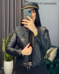 تصویر کت زنانه چرمی مدل چکامه سایز ۳۶ تا ۴۸ رنگ مشکی 