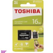 تصویر کارت حافظه توشیبا (Toshiba) مدل microSDHC همراه آداپتور ظرفیت 16 گیگابایت 