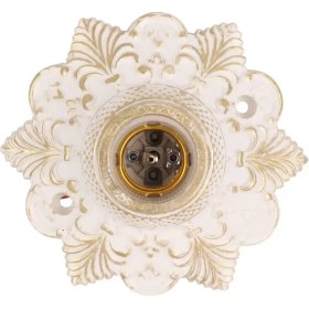 تصویر سرپیچ دوکاره گل رنگی سفید طلایی 