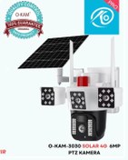 تصویر دوربین خورشیدی سیمکارتی 4gبا دید 360 درجه O-KAM Panel Solar Camera DIY ocam