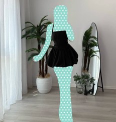 تصویر 030 پیراهن مجلسی کوتاه، بند پشت گردنی ساتن LX فری سایز ۳۸ تا ۴۲ به ۴۴ جذب تن شیک 