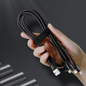 تصویر کابل تبدیل USB به microUSB / USB-C / لایتنینگ یسیدو مدل CA-60 طول 1.2 متر 