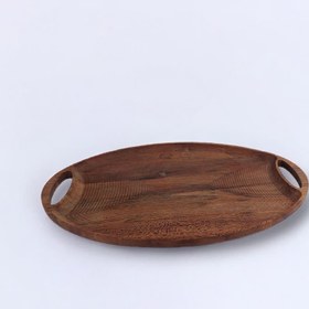 تصویر سینی چوبی بیضی شکل 