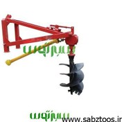 تصویر چاله کن چهار بازو پشت تراکتوری 