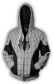 تصویر Adults Hoodie Male Cosplay The Avengers Spiderman 3D Printed Cosume Zipper Hoodie Pullover Jacket Sweatshirt E-XXXXL WULE01 (Color : F, Size : XXXXXL) 