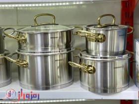 تصویر سرویس قابلمه 8 پارچه کرکماز PROLINE GOLD مدل A1148 Korkmaz PROLINE A1148 GOLD 8-piece pot service