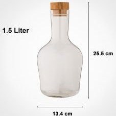 تصویر بطری آب درب چوبی 1.5 لیتر لیمون کد 2272 1.5 liter limon water bottle with wooden lid, code 2272