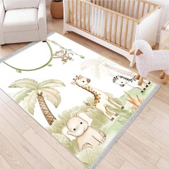 تصویر فرش اتاق کودک طرح حیوانات جنگل WA-5737 