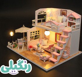 تصویر کیت ساختنی خانه مینیاتوری مدل Pink Loft (کد M033) 