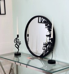 تصویر ست آینه و شمعدان مدرن مشکی و سفید 