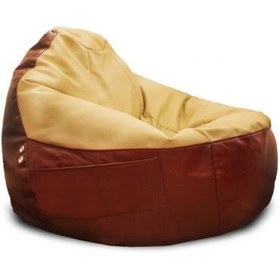 تصویر مبل شنی دو رنگ چرم 