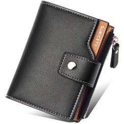 تصویر کیف پول و جاکارتی مردانه کوچک سانی ستی SUNICETY S3064 Men&#39;s Leather Short Wallet Card Holder 