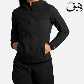 تصویر بادگیر ورزشی بروکس زنانه Brooks Canopy Jacket مشکی BROOKS WOMEN CANOPY JACKET