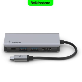 تصویر هاب مبدل 4 پورت Type-C بلکین AVC006btSGY Belkin AVC006btSGY 4-in-1 USB-C Media Hub