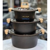 تصویر ست قابلمه گرانیتی لایف اسمایل مدل MR ظرفیت ۶ پارچه 