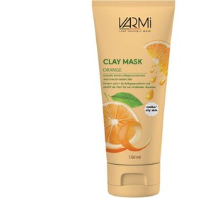 تصویر ماسک صورت خاک رسی پرتقال حاوی کپسول‌های ویتامین C وارمی Clay mask orange 150ml VARMI