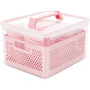 تصویر سبد پیک نیک 80 پارچه هوم کت مدل 3450 - صورتی خاکستری 