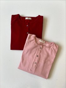 تصویر بلوز کبریتی کش مچ دار پاییزه - آجری 