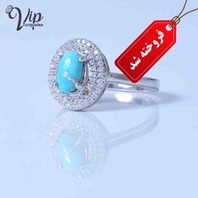 تصویر انگشتر فیروزه نقره زنانه طرح تانی کد 1203 