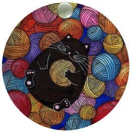 تصویر آینه جیبی طرح گربه و کاموا کد ai3 