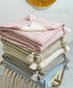 تصویر پتوی بافت خزدار زمستانه 