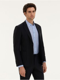 تصویر کت کاچارل اورجینال Cacharel 973103 Navy Blue Slim Fit Jacket 50276629-VR033 