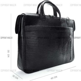 تصویر کیف اداری مردانه چرم طبیعی مدل سینا کد 1370 SINA leather men's Office bag | Black Color model - 1370