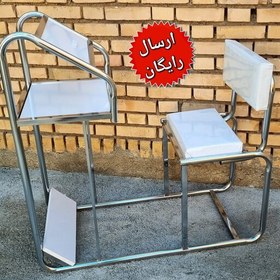 تصویر صندلی نماز سرهمی سفید کد 10(پایه استیل مدل S90) 