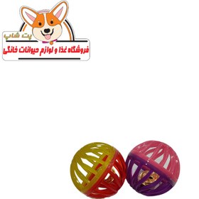 تصویر اسباب بازی گربه مدل توپ زنگوله دار 