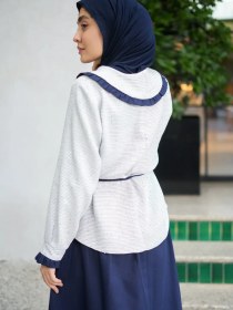 تصویر دامن لینن سرمه ای - 38-40 