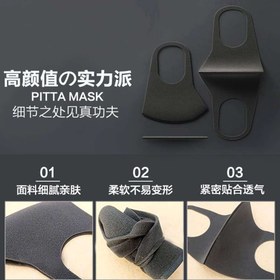 تصویر ماسک پیتا نانو مشکی ژاپن بسته ۳ عددی 