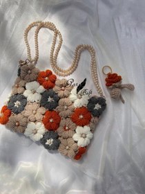 تصویر کیف بافت گل‌بهاری 