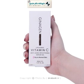 تصویر ژل روشن کننده ویتامین سی ژیناژن مخصوص پوست خشک و نرمال 30 میلی لیتر Ginagen Dry Skin Brightening Vitamin C Gel 30ml