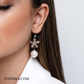تصویر گوشواره آویز زنانه ژوپینگ مرواریدی کد AAC-426 