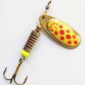 تصویر لانسه مپس طرح کومت سایز 3 پولک طلایی با زمینه طلایی و خال های قرمز 