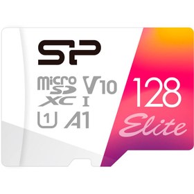 تصویر رم میکرو 128 گیگ سیلیکون پاور Silicon Power Elite A1 V10 U1 C10 100MB/s + خشاب ا Silicon Power Elite A1 V10 U1 C10 100MB/s 128GB Memory Card Silicon Power Elite A1 V10 U1 C10 100MB/s 128GB Memory Card