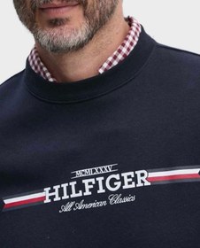 تصویر سویشرت مردانه تامی هیلفیگر اورجینال آبی سرمه ای Tommy Hilfiger P51475S729 