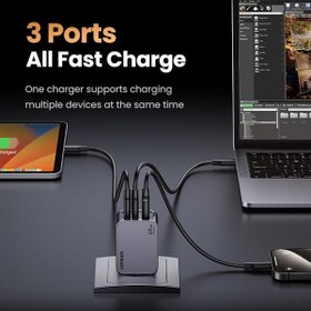 تصویر شارژر دیواری یوگرین مدل Nexode Pro X755 25871 توان 65 وات به همراه کابل USB C Ugreen Nexode Pro X755 25871 65W Wall Charger With USB C Cable