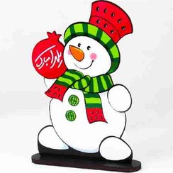 تصویر استند چوبی مدل آدم برفی 