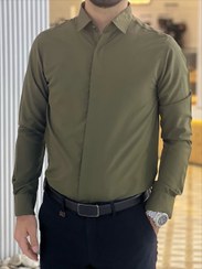 تصویر پیراهن مردانه آستین بلند دوشین سایز XXXL و XL و XXL و L و M و رنگ یاسی و شیری و طوسی و سفید و قهوه ای و سبز 