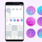 تصویر دانلود هایلایت و کاور اینستاگرام طرح رنگی 