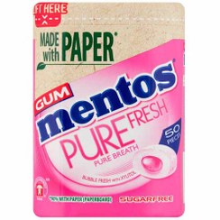 تصویر آدامس منتوس mentos بادکنکی با زالیتول بدون شکر بسته 50 عددی 