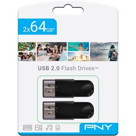 تصویر فلش 64 گیگ پی ان وای PNY Attache 4 بسته 2 عددی PNY Attache 4 64GB USB 2.0 Flash Drive Pack of 2