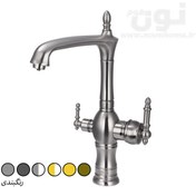 تصویر شیر ظرفشویی آشپزخانه دوکاره شیبه مدل تانیا - کروم Shibeh Sink Mixer Faucet