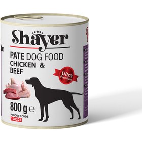 تصویر کنسرو سگ شایر باطعم گوشت و مرغ 800 گرم Shayer Beef & Chicken Dog Food 800g