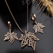 تصویر نیم ست زنانه ژوپینگ مدل برگ نگینی کد NIM14645W 