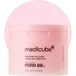 تصویر پد تونر ژلی صورتی PDRN و کلاژن مدی کیوب Medicube PDRN Pink Collagen Toning Gel Toner Pad