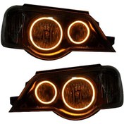 تصویر چراغ جلو اسپرت جمع ساز مدل حلقه نئون انبه ای مناسب پراید ۲ عددی 