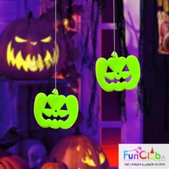 تصویر آویز تزیینی مدل کدو هالووین شب تاب (بسته 3 عددی) 