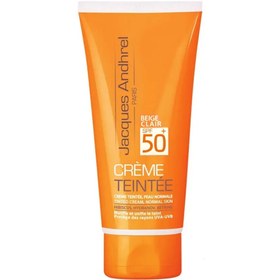 تصویر کرم ضد آفتاب رنگی SPF 50 مناسب پوست های خشک و معمولی حجم 50 میلی لیتر ژاک آندرل پاریس بژ روشن Jacques Andhrel Paris Sun ScreenCream SPF 50 For Dry and Normal Skin 50 ml